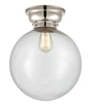 Beacon Flush Mount shown in the Polished Nickel finish with a Seedy shade