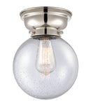 Beacon Flush Mount shown in the Polished Nickel finish with a Seedy shade