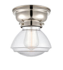 Olean Flush Mount shown in the Polished Nickel finish with a Clear shade