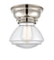 Olean Flush Mount shown in the Polished Nickel finish with a Clear shade