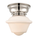 Oxford Flush Mount shown in the Polished Nickel finish with a Matte White shade