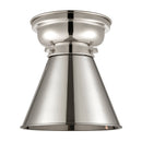 Appalachian Flush Mount shown in the Polished Nickel finish with a Polished Nickel shade