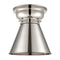 Appalachian Flush Mount shown in the Polished Nickel finish with a Polished Nickel shade