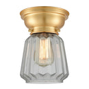 Chatham Flush Mount shown in the Satin Gold finish with a Clear shade