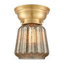 Chatham Flush Mount shown in the Satin Gold finish with a Mercury shade