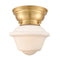 Oxford Flush Mount shown in the Satin Gold finish with a Matte White shade