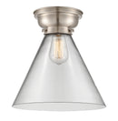 Cone Flush Mount shown in the Brushed Satin Nickel finish with a Clear shade