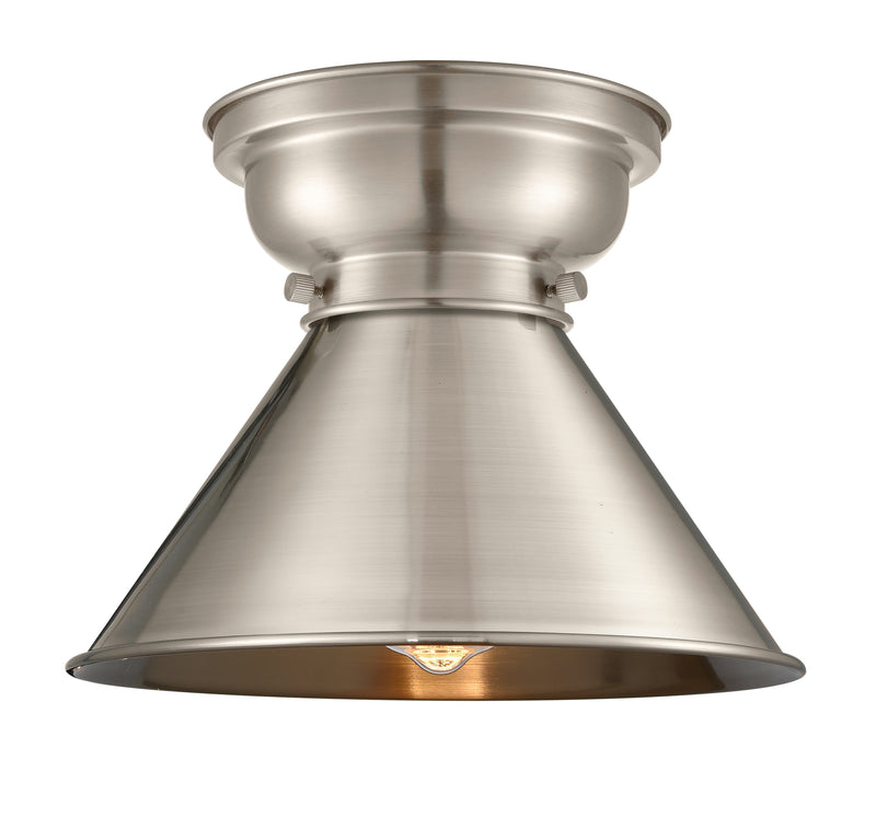 Briarcliff Flush Mount shown in the Brushed Satin Nickel finish with a Brushed Satin Nickel shade