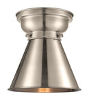 Appalachian Flush Mount shown in the Brushed Satin Nickel finish with a Brushed Satin Nickel shade