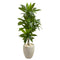 Nearly Natural Dracaena 4" Real Touch Artificial Plant In Sand Colored Planter