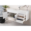 James Martin Mercer Island 48" Single Vanity Glossy White with Glossy White Composite Top 389-V48-GW-A-GW