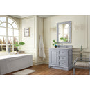 James Martin De Soto 36" Single Vanity Silver Gray with 3 cm Arctic Fall Solid Surface Top 825-V36-SL-3AF