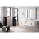 James Martin Mercer Island 72" Double Vanity Glossy White Radiant Gold with Glossy White Composite Top 389-V72D-GW-G-GW