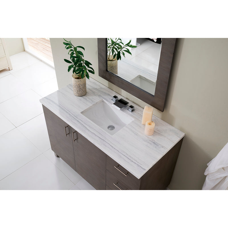 James Martin Metropolitan 48" Silver Oak Single Vanity with 3 cm Arctic Fall Solid Surface Top 850-V48-SOK-3AF