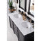 James Martin Brittany 60" Black Onyx Double Vanity with 3 cm Carrara White Top 650-V60D-BKO-3OCAR