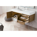 James Martin Mercer Island 48" Single Vanity Latte Oak with Glossy White Composite Top 389-V48-LTO-A-GW