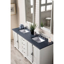 James Martin Providence 72" Double Vanity Cabinet Bright White with 3 cm Charcoal Soapstone Quartz Top 238-105-V72-BW-3CSP