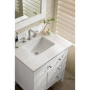 James Martin Palisades 30" Single Vanity Bright White with 3 cm Arctic Fall Solid Surface Top 527-V30-BW-3AF