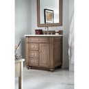 James Martin Bristol 30" Single Vanity Whitewashed Walnut with 3 cm Classic White Quartz Top 157-V30-WW-3CLW