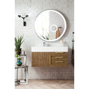 James Martin Mercer Island 36" Single Vanity Latte Oak Radiant Gold with Glossy White Composite Top 389-V36-LTO-G-GW