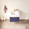 Alicante 24" Single Sink Bath Vanity in Blue with White Sintered Stone Top and Mirror