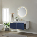 Alicante 48" Vanity in Classic Blue with White Sintered Stone Countertop and undermount sink With Mirror