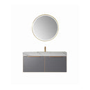 Alicante 48M" Vanity in Classic Blue with White Sintered Stone Countertop and undermount sink With Mirror