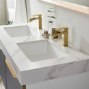 Alicante 48M" Vanity in Classic Blue with White Sintered Stone Countertop and undermount sink With Mirror