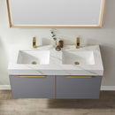 Alicante 48M" Vanity in Classic Blue with White Sintered Stone Countertop and undermount sink With Mirror