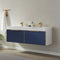 Alicante 60" Vanity in Classic Blue with White Sintered Stone Countertop and undermount sink With Mirror