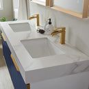 Alicante 60" Vanity in Classic Blue with White Sintered Stone Countertop and undermount sink With Mirror