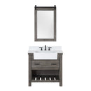 Villareal 36" Single Bath Vanity with Composite Stone Top in White, White Farmhouse Basin