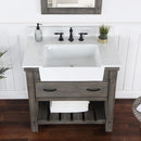 Villareal 36" Single Bath Vanity with Composite Stone Top in White, White Farmhouse Basin