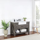 Villareal 48" Single Bath Vanity with Composite Stone Top in White, White Farmhouse Basin