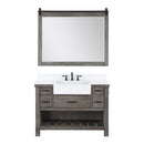 Villareal 48" Single Bath Vanity with Composite Stone Top in White, White Farmhouse Basin