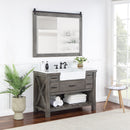 Villareal 48" Single Bath Vanity with Composite Stone Top in White, White Farmhouse Basin