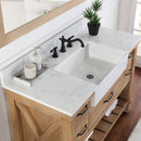 Villareal 48" Single Bath Vanity with Composite Stone Top in White, White Farmhouse Basin