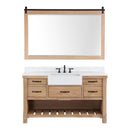 Villareal 60" Single Bath Vanity with Composite Stone Top in White, White Farmhouse Basin