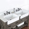 Villareal 60" Double Bath Vanity with Composite Stone Top in White, White Farmhouse Basin