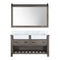 Villareal 60" Double Bath Vanity with Composite Stone Top in White, White Farmhouse Basin