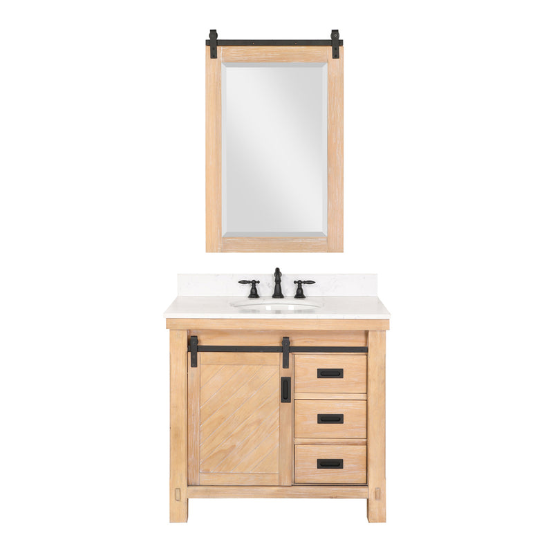 Cortes 36" Single Sink Bath Vanity with White Composite Countertop