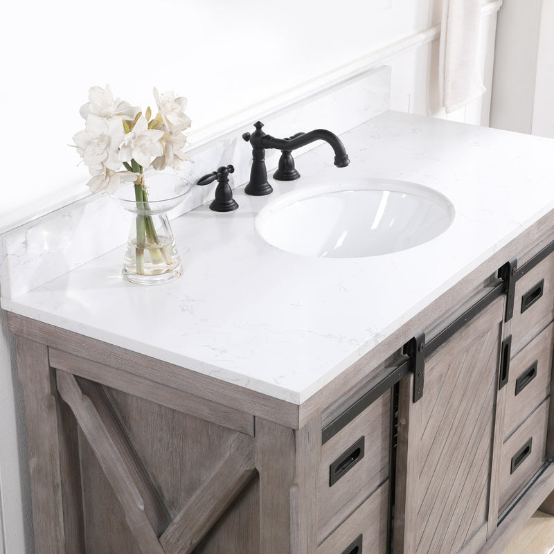 Cortes 48" Single Sink Bath Vanity with White Composite Countertop