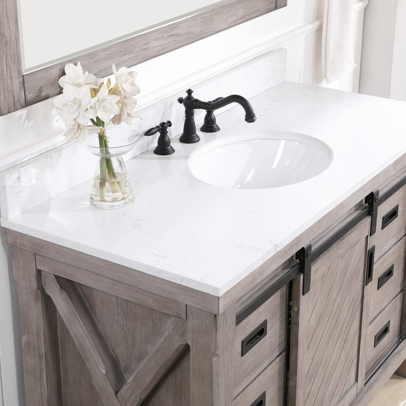 Cortes 48" Single Sink Bath Vanity with White Composite Countertop