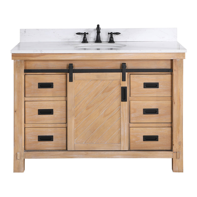 Cortes 48" Single Sink Bath Vanity with White Composite Countertop