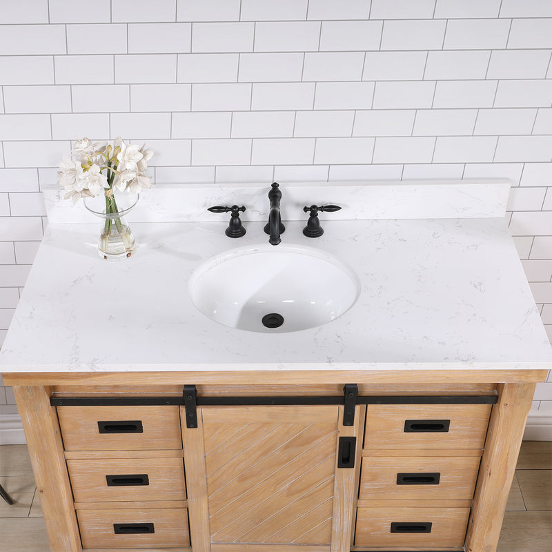 Cortes 48" Single Sink Bath Vanity with White Composite Countertop