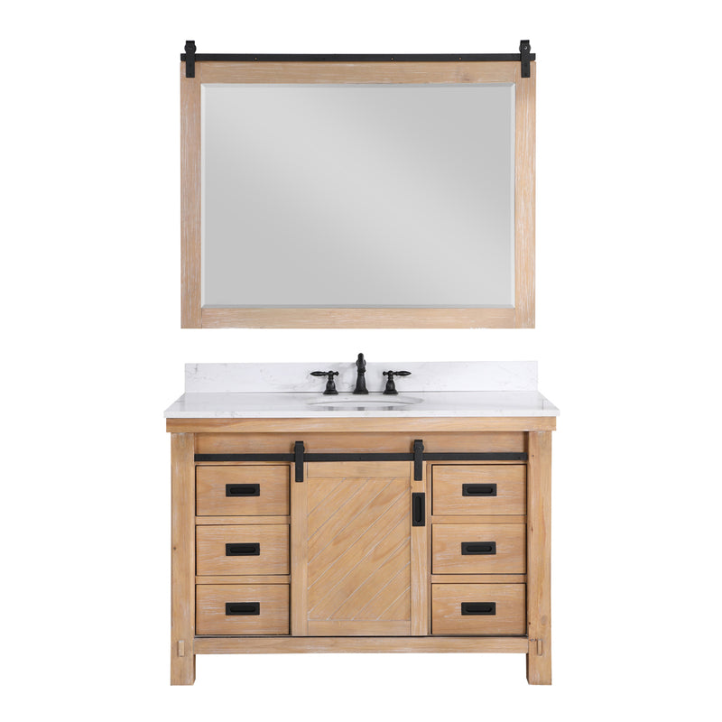 Cortes 48" Single Sink Bath Vanity with White Composite Countertop