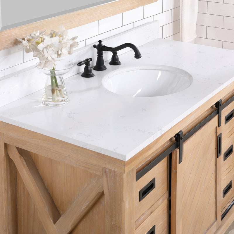 Cortes 48" Single Sink Bath Vanity with White Composite Countertop