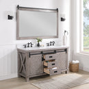 Cortes 60" Double Sink Bath Vanity with White Composite Countertop