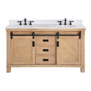 Cortes 60" Double Sink Bath Vanity with White Composite Countertop