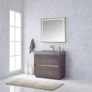 Vinnova Design Huesca 36" Single Sink Bath Vanity with Grey Composite Integral Square Sink Top